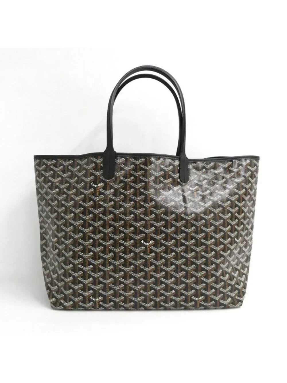 Goyard Saint Louis PM Black Tote Din Canvas Leather with Clip
